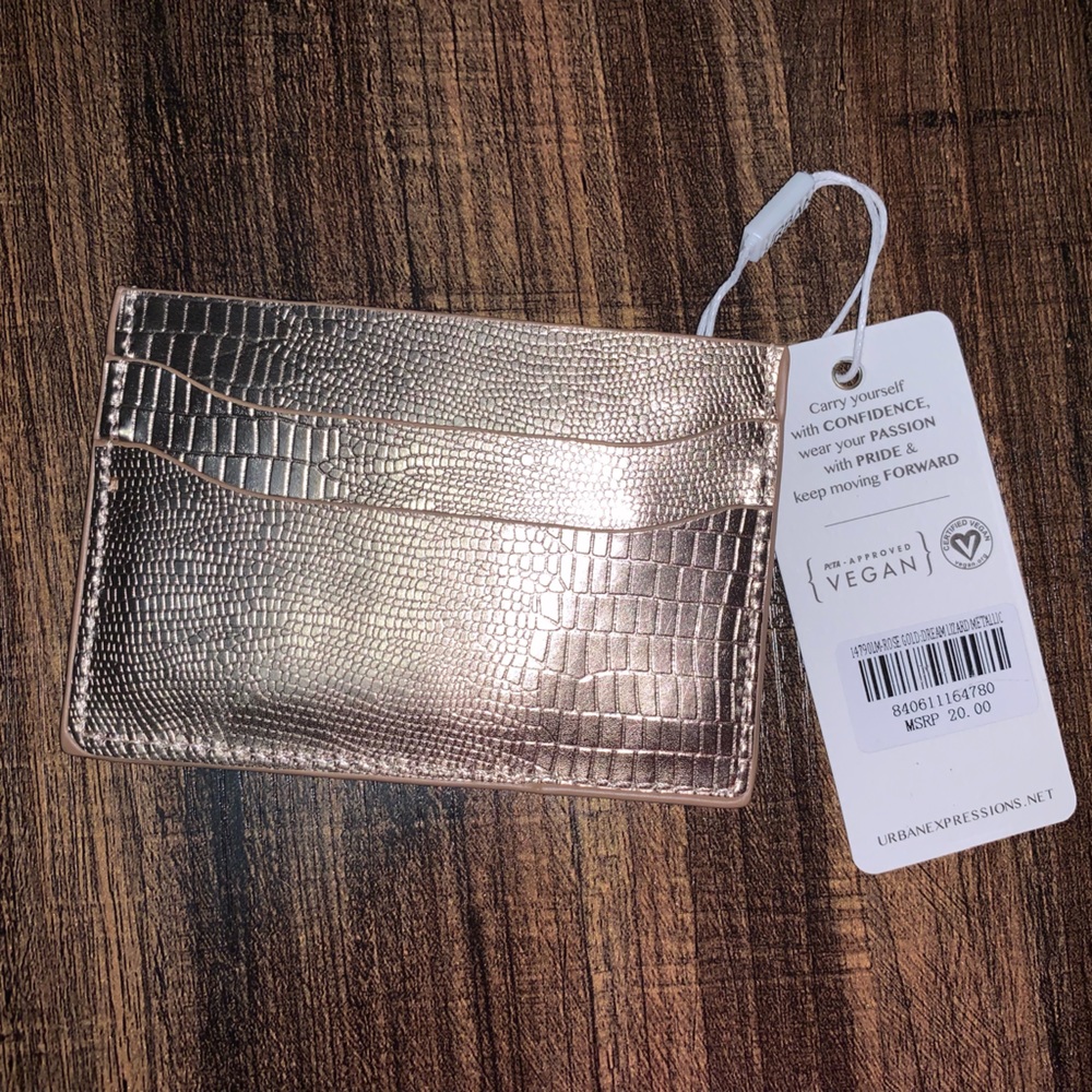 Rose Gold Vegan Leather Card Holder
